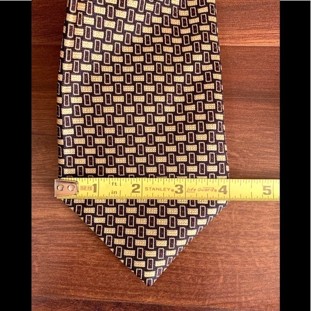 🌿SALE🌿NICK HILTON Collection Black Gold Silk Necktie